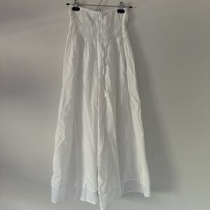 White Cotton Wide-Leg Pants